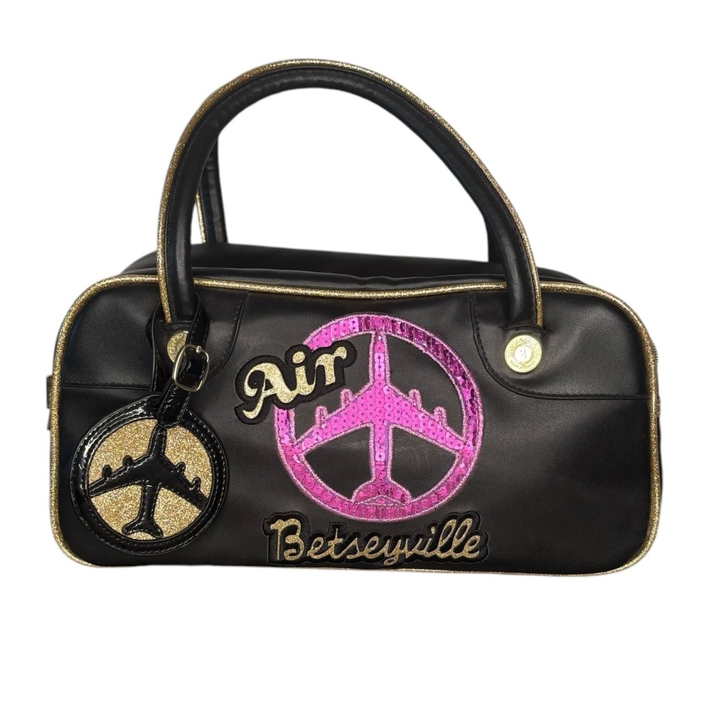 Betsey Johnson air travel handbag Y2K black/pink with Vintage Design